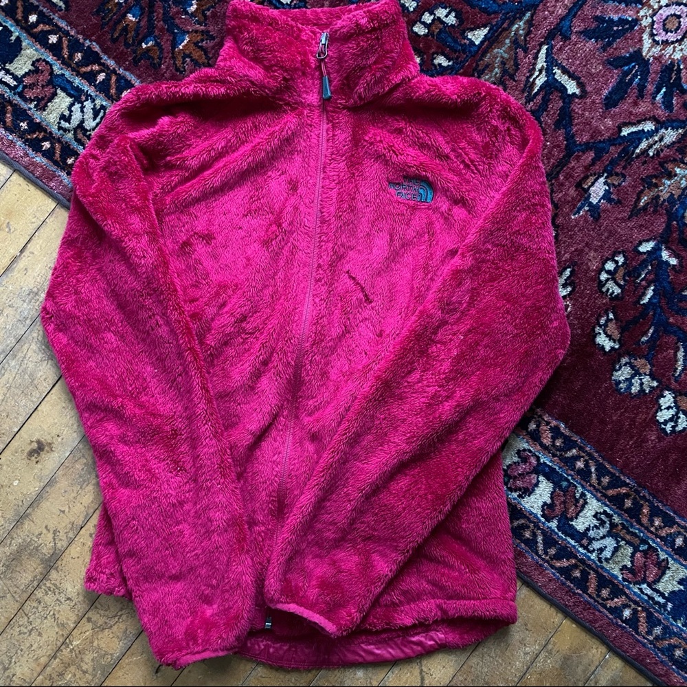 The North Face Fuchsia fleece zip coat